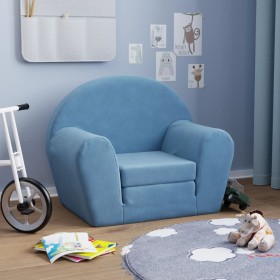 Blaues Kinderschlafsofa aus weichem Plüsch von vidaXL, Baby- und Kleinkindmöbel - Ref: Foro24-341777, Preis: 43,99 €, Rabatt: %