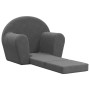 Sofá cama infantil felpa suave gris antracita de vidaXL, Mobiliario para bebés y niños pequeños - Ref: Foro24-341775, Precio:...