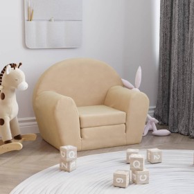 Cream soft plush children's sofa bed by vidaXL, Baby and Toddler Furniture - Ref: Foro24-341776, Price: 33,99 €, Discount: %