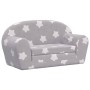 Sofá cama infantil 2 plazas felpa suave gris claro estrellas de vidaXL, Mobiliario para bebés y niños pequeños - Ref: Foro24-...