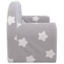 Sofá cama infantil 2 plazas felpa suave gris claro estrellas de vidaXL, Mobiliario para bebés y niños pequeños - Ref: Foro24-...