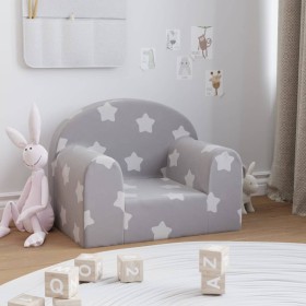 Light gray soft plush children's sofa with stars by vidaXL, Baby and Toddler Furniture - Ref: Foro24-341785, Price: 30,99 €, ...