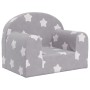 Sofá para niños felpa suave gris claro con estrellas de vidaXL, Mobiliario para bebés y niños pequeños - Ref: Foro24-341785, ...