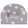 Sofá para niños felpa suave gris claro con estrellas de vidaXL, Mobiliario para bebés y niños pequeños - Ref: Foro24-341785, ...