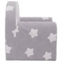 Sofá para niños felpa suave gris claro con estrellas de vidaXL, Mobiliario para bebés y niños pequeños - Ref: Foro24-341785, ...