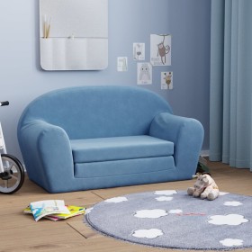 Blaues 2-Sitzer-Kinderschlafsofa aus weichem Plüsch von vidaXL, Baby- und Kleinkindmöbel - Ref: Foro24-341783, Preis: 69,99 €...