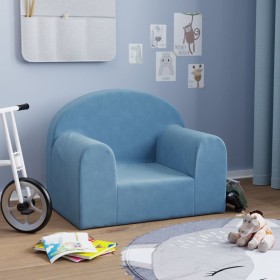 Sofá para niños felpa suave azul de vidaXL, Mobiliario para bebés y niños pequeños - Ref: Foro24-341789, Precio: 28,99 €, Des...