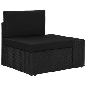 Ecksofa mit linker Armlehne aus schwarzem PE-Rattan von vidaXL, Modulare Sofas für den Außenbereich - Ref: Foro24-49499, Prei...