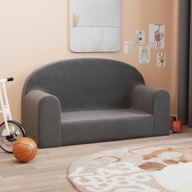 Anthrazitgraues 2-Sitzer-Kindersofa aus weichem Plüsch von vidaXL, Baby- und Kleinkindmöbel - Ref: Foro24-341793, Preis: 47,0...