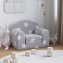 Sofá cama infantil felpa suave gris claro con estrellas de vidaXL, Mobiliario para bebés y niños pequeños - Ref: Foro24-34179...