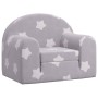 Sofá cama infantil felpa suave gris claro con estrellas de vidaXL, Mobiliario para bebés y niños pequeños - Ref: Foro24-34179...