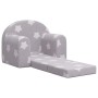 Sofá cama infantil felpa suave gris claro con estrellas de vidaXL, Mobiliario para bebés y niños pequeños - Ref: Foro24-34179...