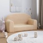 Cremefarbenes 2-Sitzer-Kindersofa aus weichem Plüsch von vidaXL, Baby- und Kleinkindmöbel - Ref: Foro24-341794, Preis: 36,74 ...