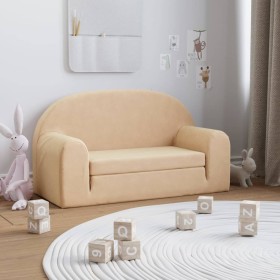 Children's 2-seater sofa bed in soft cream plush by vidaXL, Baby and Toddler Furniture - Ref: Foro24-341806, Price: 53,99 €, ...