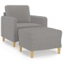 Armchair with stool light gray fabric 60 cm by vidaXL, Sofas - Ref: Foro24-3153587, Price: 183,19 €, Discount: %