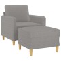 Armchair with stool light gray fabric 60 cm by vidaXL, Sofas - Ref: Foro24-3153587, Price: 183,19 €, Discount: %