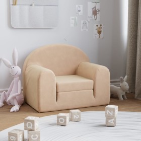 Cream soft plush children's sofa bed by vidaXL, Baby and Toddler Furniture - Ref: Foro24-341800, Price: 32,99 €, Discount: %