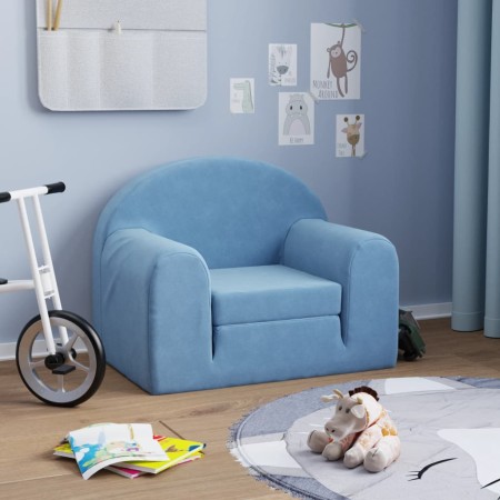 Blue soft plush children's sofa bed by vidaXL, Baby and Toddler Furniture - Ref: Foro24-341801, Price: 36,99 €, Discount: %