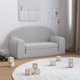 Children's 2-seater sofa bed in light gray soft plush by vidaXL, Baby and Toddler Furniture - Ref: Foro24-341804, Price: 58,9...