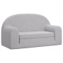 Sofá cama infantil 2 plazas felpa suave gris claro de vidaXL, Mobiliario para bebés y niños pequeños - Ref: Foro24-341804, Pr...