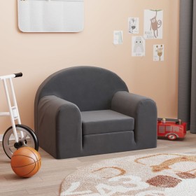 Sofá cama infantil felpa suave gris antracita de vidaXL, Mobiliario para bebés y niños pequeños - Ref: Foro24-341799, Precio:...