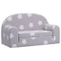 Sofá cama infantil 2 plazas felpa suave gris claro estrellas de vidaXL, Mobiliario para bebés y niños pequeños - Ref: Foro24-...