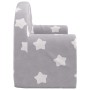 Sofá cama infantil 2 plazas felpa suave gris claro estrellas de vidaXL, Mobiliario para bebés y niños pequeños - Ref: Foro24-...