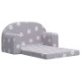 Sofá cama infantil 2 plazas felpa suave gris claro estrellas de vidaXL, Mobiliario para bebés y niños pequeños - Ref: Foro24-...