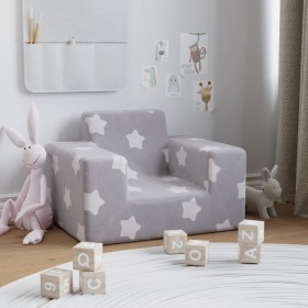 Light gray soft plush children's sofa with stars by vidaXL, Baby and Toddler Furniture - Ref: Foro24-341809, Price: 24,99 €, ...