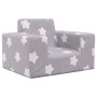 Sofá para niños felpa suave gris claro con estrellas de vidaXL, Mobiliario para bebés y niños pequeños - Ref: Foro24-341809, ...