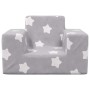 Sofá para niños felpa suave gris claro con estrellas de vidaXL, Mobiliario para bebés y niños pequeños - Ref: Foro24-341809, ...