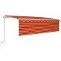 Toldo automático retráctil con persiana naranja y marrón 5x3 m de vidaXL, Toldos - Ref: Foro24-3069350, Precio: 520,09 €, Des...