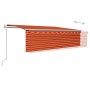 Toldo automático retráctil con persiana naranja y marrón 5x3 m de vidaXL, Toldos - Ref: Foro24-3069350, Precio: 520,09 €, Des...