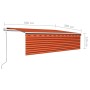 Toldo automático retráctil con persiana naranja y marrón 5x3 m de vidaXL, Toldos - Ref: Foro24-3069350, Precio: 520,09 €, Des...