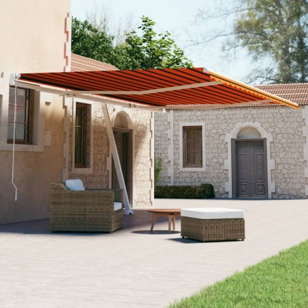 Automatic freestanding awning in orange and brown, 500x300 cm. by vidaXL, Awnings - Ref: Foro24-3069590, Price: 595,73 €, Dis...