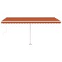 Automatic freestanding awning in orange and brown, 500x300 cm. by vidaXL, Awnings - Ref: Foro24-3069590, Price: 595,73 €, Dis...