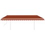 Toldo manual retráctil con postes naranja y marrón 5x3 m de vidaXL, Toldos - Ref: Foro24-3069980, Precio: 516,80 €, Descuento: %