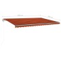 Toldo manual retráctil con postes naranja y marrón 5x3 m de vidaXL, Toldos - Ref: Foro24-3069980, Precio: 516,80 €, Descuento: %