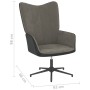 Dark Gray Velvet and PVC Relaxation Chair by vidaXL, Armchairs - Ref: Foro24-327832, Price: 90,99 €, Discount: %