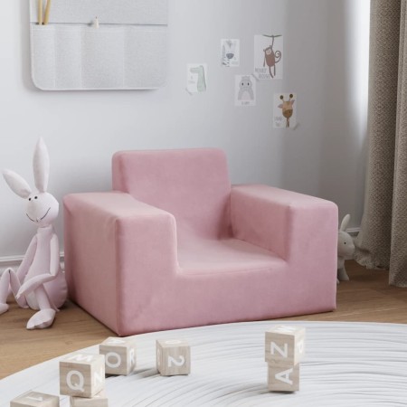 Weiches rosa Kindersofa aus weichem Plüsch von vidaXL, Baby- und Kleinkindmöbel - Ref: Foro24-341814, Preis: 41,99 €, Rabatt: %