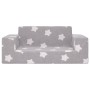 Sofá infantil de 2 plazas gris claro con estrellas felpa suave de vidaXL, Mobiliario para bebés y niños pequeños - Ref: Foro2...