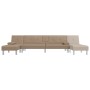 L-förmiges Schlafsofa aus Cappuccino-Kunstleder, 255 x 140 x 70 cm von vidaXL, Sofas - Ref: Foro24-3157268, Preis: 405,06 €, ...