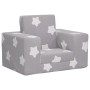 Sofá cama infantil felpa suave gris claro con estrellas de vidaXL, Mobiliario para bebés y niños pequeños - Ref: Foro24-34182...