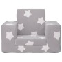 Sofá cama infantil felpa suave gris claro con estrellas de vidaXL, Mobiliario para bebés y niños pequeños - Ref: Foro24-34182...