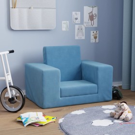 Blaues Kinderschlafsofa aus weichem Plüsch von vidaXL, Baby- und Kleinkindmöbel - Ref: Foro24-341825, Preis: 29,99 €, Rabatt: %