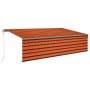 Toldo automático persiana LED sensor viento naranja marrón 5x3m de vidaXL, Toldos - Ref: Foro24-3069475, Precio: 624,29 €, De...