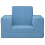 Blaues Kinderschlafsofa aus weichem Plüsch von vidaXL, Baby- und Kleinkindmöbel - Ref: Foro24-341825, Preis: 29,89 €, Rabatt: %