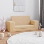 2-Sitzer-Schlafsofa für Kinder aus weichem cremefarbenem Plüsch von vidaXL, Baby- und Kleinkindmöbel - Ref: Foro24-341830, Pr...