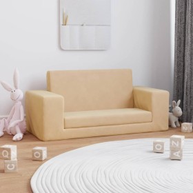 Children's 2-seater sofa bed in soft cream plush by vidaXL, Baby and Toddler Furniture - Ref: Foro24-341830, Price: 40,99 €, ...