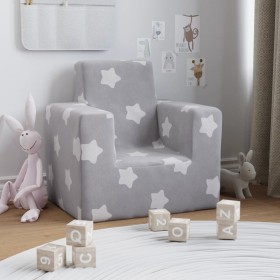 Light gray soft plush children's sofa with stars by vidaXL, Baby and Toddler Furniture - Ref: Foro24-341833, Price: 38,99 €, ...